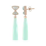 Boucles d'oreilles en argent et Calcédoine verte (KM by Juwelo)