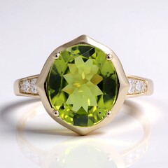 Anello in oro con Peridoto Dashihe  (CIRARI)