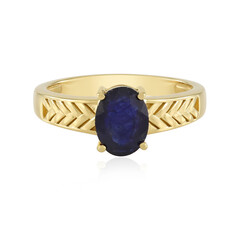Anillo en plata con Zafiro azul de Madagascar