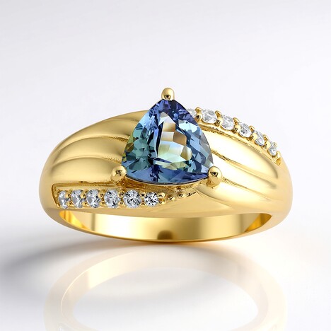 Anello in oro con Tanzanite (non riscaldata) (de Melo Gold)