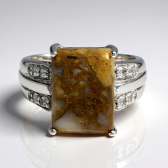 Anello in argento con Quarzo Dinosauro