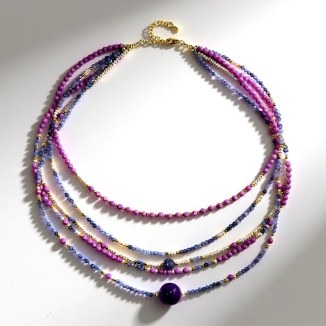 Collana in argento con Fosfosiderite (Riya)