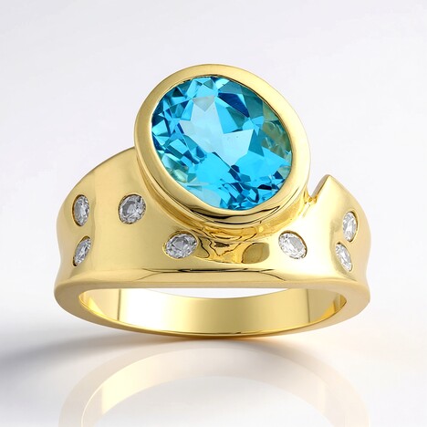Anello in oro con Topazio Marambaia (de Melo Gold)