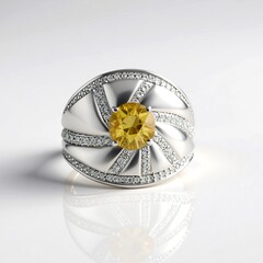 Anello in argento con Zircone Giallo (de Melo Essence)