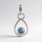 Pendentif en argent et Aigue-Marine Santa Maria