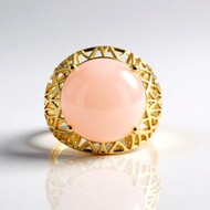 Bague en argent et Quartz rose (Ornaments by de Melo)