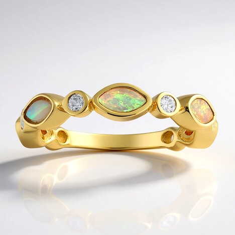 Bague en argent et Opale d'Australie