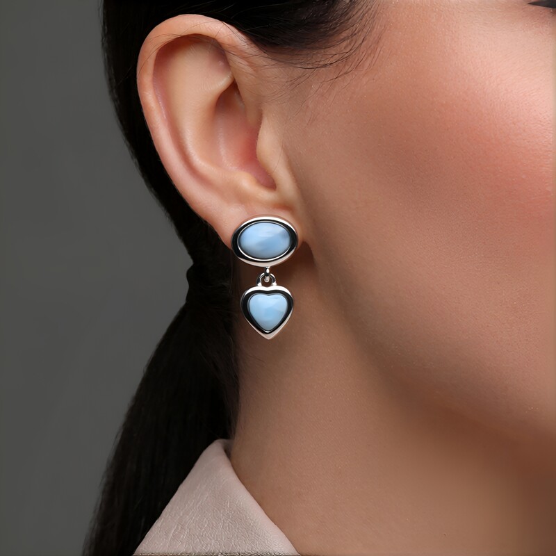 Orecchini in argento con Larimar