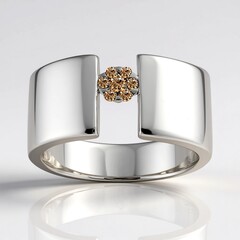 Anello in argento con Diamante Rose de France SI1 di Argyle