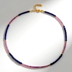 Collana in argento con Zaffiro Blu della Birmania