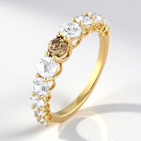 Anello in oro con Diamante Champagne I2 (de Melo Gold)