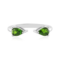 Anello in argento con Diopside Russo