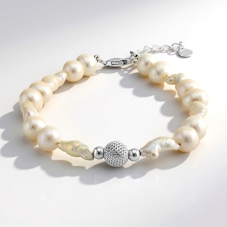 Bracciale in argento con Perla Keshi (TPC)
