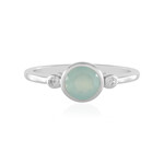 Bague en argent et Calcédoine d'eau