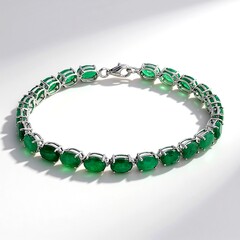 Bracelet en argent et Emeraude de Zambie