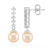 Pendientes en plata con Perla Ming durazno (MONOSONO COLLECTION)
