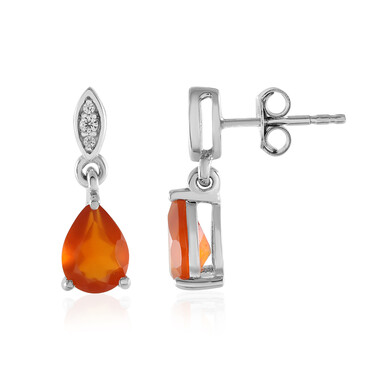 Roter Onyx-Silberohrringe