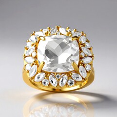 Anello in argento con Topazio Bianco