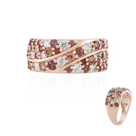 Zilveren ring met Champagne Zirkonen (KM by Juwelo)