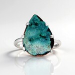 Anello in argento con Silice gemma drusa (Bali Barong)