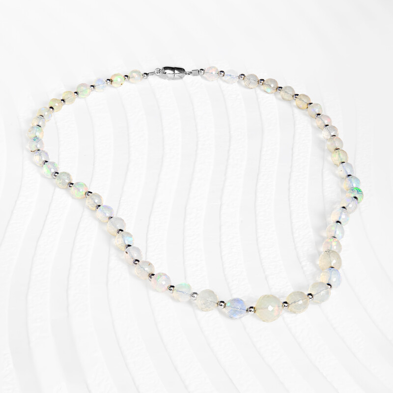 Welo Opal Silver Necklace (Riya)