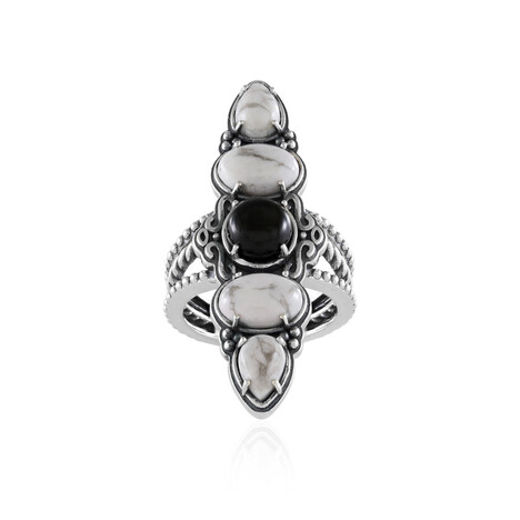 Howlite Silver Ring (Desert Chic)