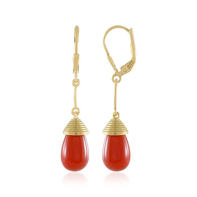 Roter Onyx-Silberohrringe (MONOSONO COLLECTION)