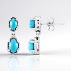 Orecchini in argento con Turchese Kingman (Faszination Türkis)
