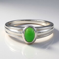 Anello in argento con Crisoprasio Imperiale