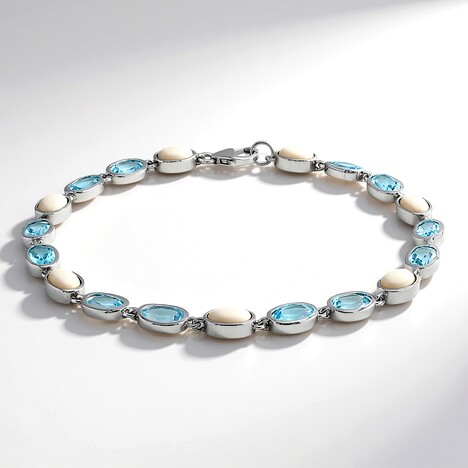 Bracciale in argento con Topazio Blu Cielo