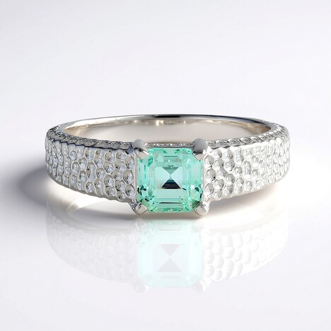 Anello in argento con Smeraldo Color Paraiba