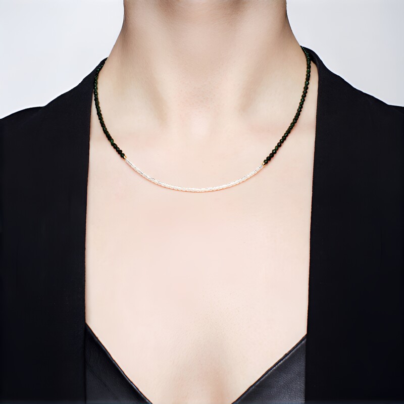 Collana in argento con Smeraldo Zambia