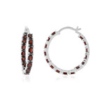 Mosambik-Granat-Silberohrringe