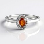 Anello in argento con Cianite Arancione della Tanzania
