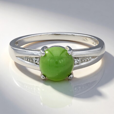 Anello in argento con Crisoprasio Imperiale