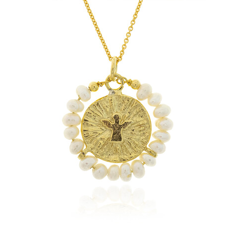 Perlmutt-Silberhalskette (Joias do Paraíso)