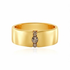 Zilveren ring met een I3 Champagne Diamant (de Melo Essence)