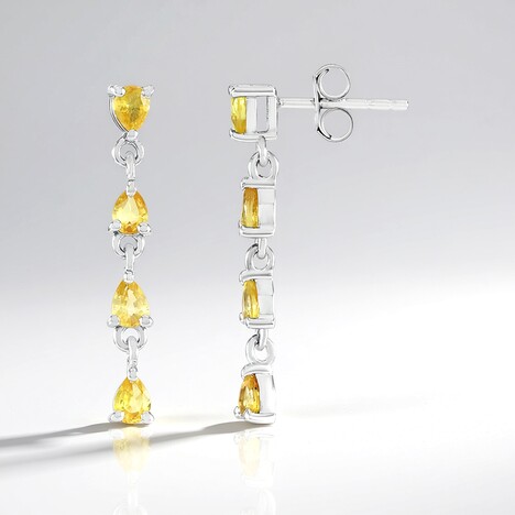 Orecchini in argento con Zaffiro Ceylon Giallo