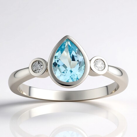 Anello in argento con Topazio Blu Cielo