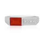 Roter Onyx-Silberring