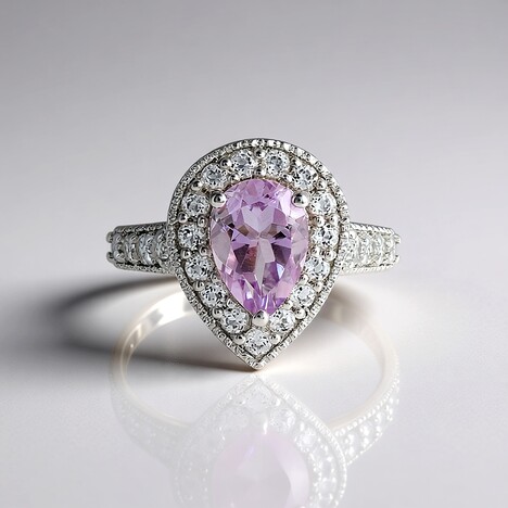 Anello in argento con Ametista Rose de France