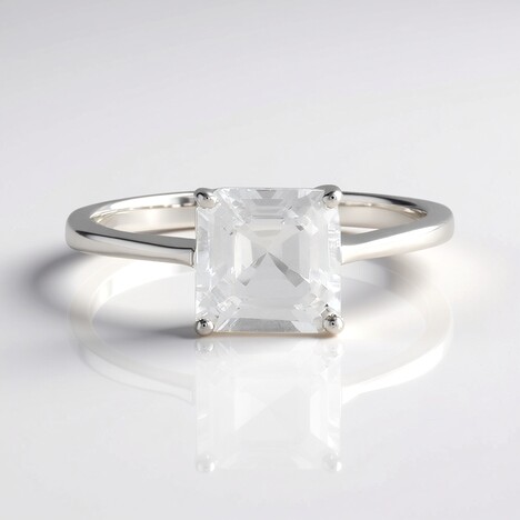 Anello in argento con Topazio Bianco