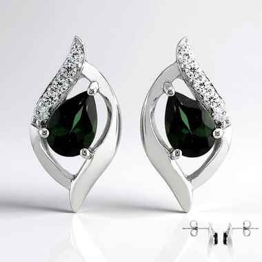 Pendientes en plata con Indicolita (de Melo Essence)