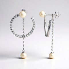 Orecchini in argento con Perla d'Acqua Dolce Bianca (Adela Silber)