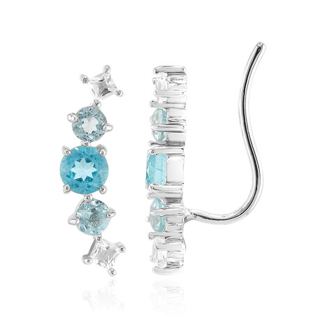 Blauer Apatit-Silberohrringe