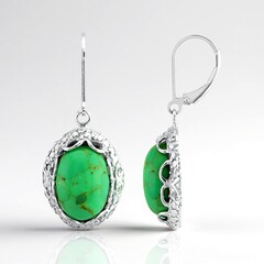 Orecchini in argento con Turchese Kingman Mohave Verde (Faszination Türkis)