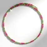 Collana rigida in acciaio con Tormalina Rosa Nigeriana (Riya)