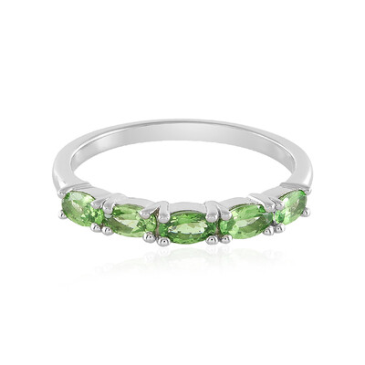 Anello in argento con Tsavorite della Tanzania