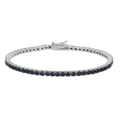 Black Sapphire Silver Bracelet