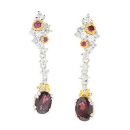 Brasilianischer Pinkfarbener Turmalin-Silberohrringe (Gems en Vogue)